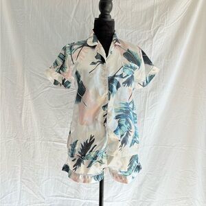 SHEIN Women’s Tropical Leaf Print Pajama Set – Size SX